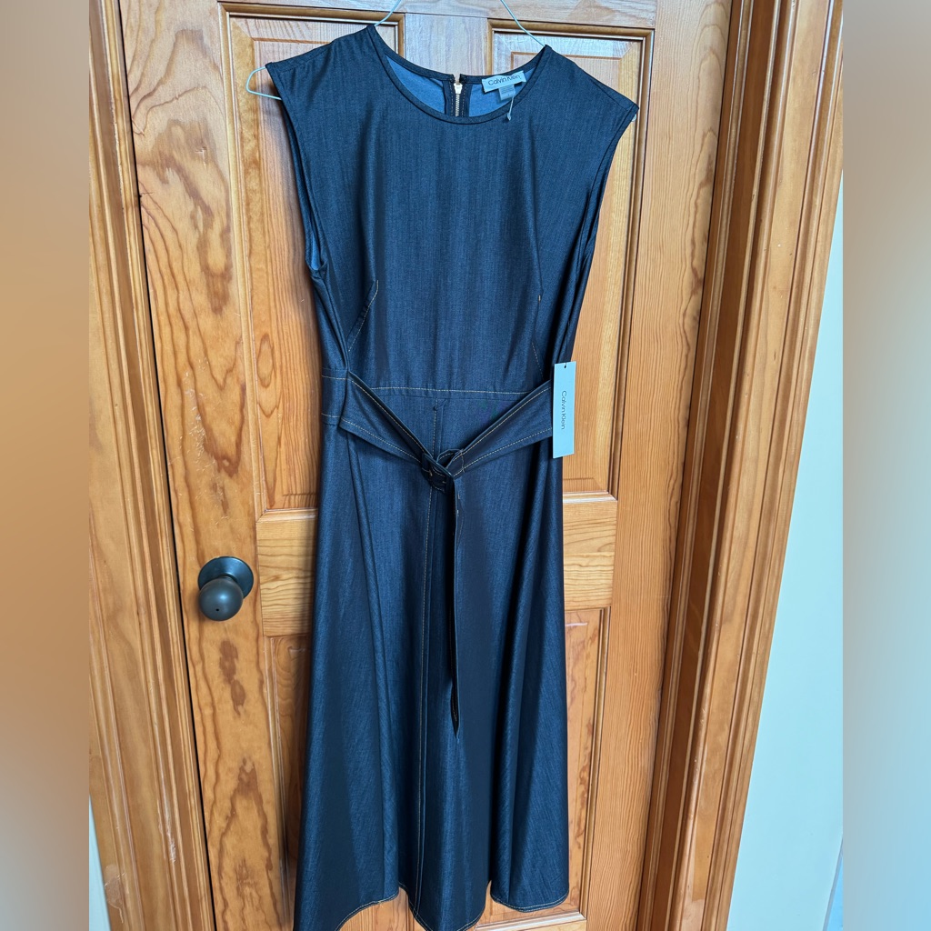 Calvin Klein Denim Midi Dress Nwt